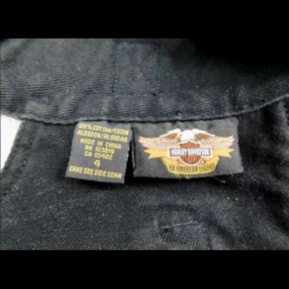 “RARE” VINTAGE HARLEY DAVIDSON WOMEN'S CHAPS Size 4 BLACK DENIM . - HARD TO FIND - Picture 8 of 11